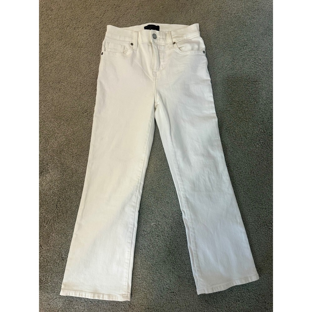 Banana Republic White Cropped Bootcut Jeans Womens 25/0 Stretch Denim Flare